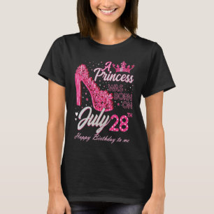 T-shirt Une princesse est née le Juillet 28 High Heels Jui