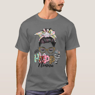 T-shirt Une Puissante Nonna Messy Bun Hair Joyeux Jour de 