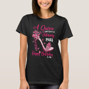 T-shirt Une reine est née en février 1954 69e anniversaire