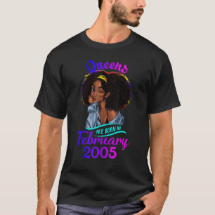 T-shirt Une Reine Est Née En Février 2005 17e Anniversaire