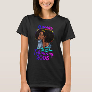 T-shirt Une Reine Est Née En Février 2005 17e Anniversaire