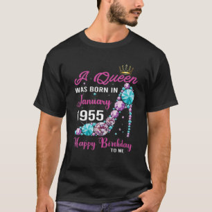 T-shirt Une Reine Est Née En Janvier 1955 67e Anniversaire