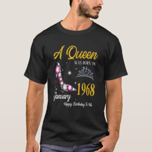 T-shirt Une Reine Est Née En Janvier 1968 High Heel 55th B