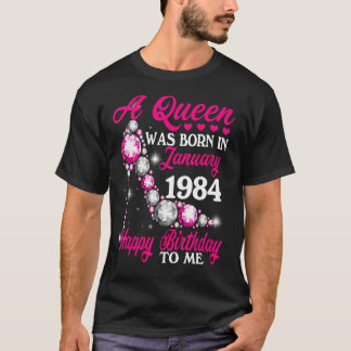 T-shirt Une Reine Est Née En Janvier 1984 Joyeux 39E Anniv
