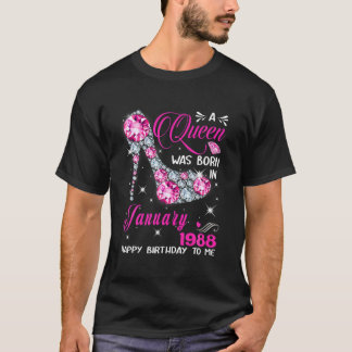 T-shirt Une Reine Est Née En Janvier 1988 High Heel 34Th B