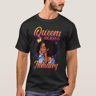 T-shirt Une Reine Est Née En Janvier Joyeux Anniversaire P
