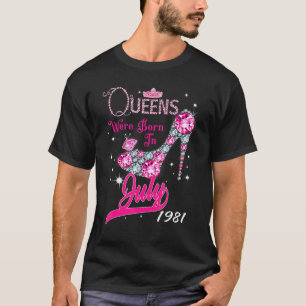 T-shirt Une Reine Est Née En Juillet 1981 Joyeux 41E Anniv