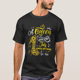 T-shirt Une Reine Est Née En Juillet Fleurs De Soleil Mign