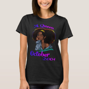 T-shirt Une reine est née en octobre 2001 20 ans