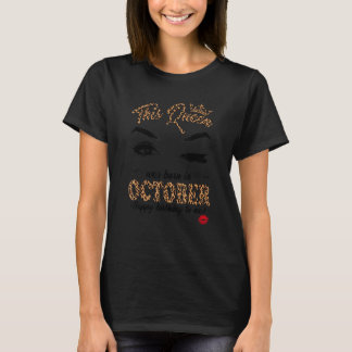 T-shirt Une Reine Est Née En Octobre Joyeux Anniversaire P