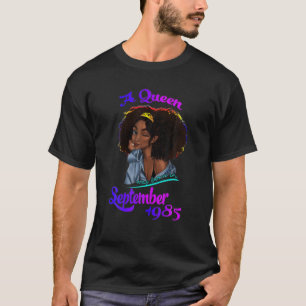 T-shirt Une Reine Est Née En Septembre 1985 36 Ans Amusant