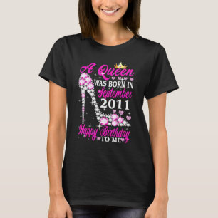T-shirt Une Reine Est Née En Septembre 2011 11E Anniversai