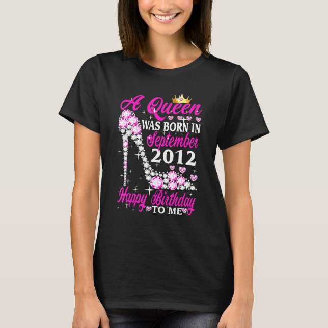 T-shirt Une Reine Est Née En Septembre 2012 10e Anniversai (Devant)