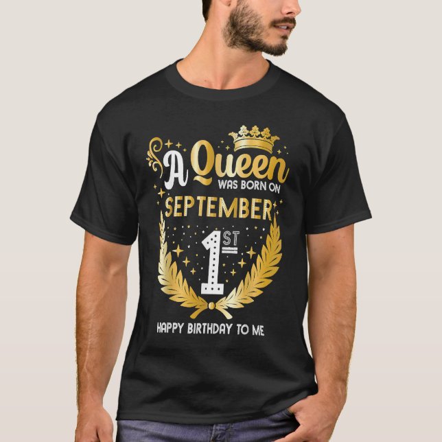 T-shirt Une reine est née le 1 septembre mignonne fille Se (Devant)