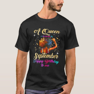 T-shirt Une Reines Est Née En Septembre Joyeux Anniversair