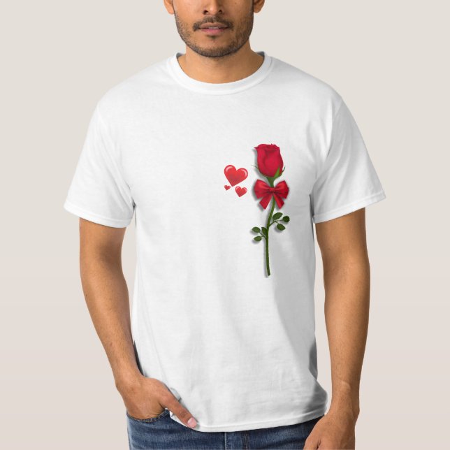 T-shirt Une rose rouge en fleurs (Devant)