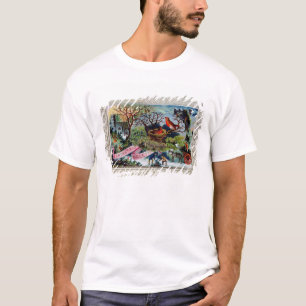 T-shirt Une salutation de Noël, carte postale victorienne