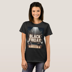 T-shirt une scène avec une pancarte qui dit noir vendredi 