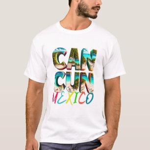 T-shirt Une scène de plage pittoresque, chemise Cancun M