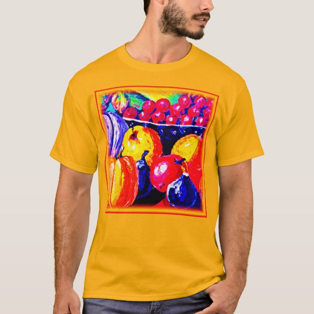 T-shirt Une Superbe Peinture À L'Huile De Fruité. Commande (Devant)