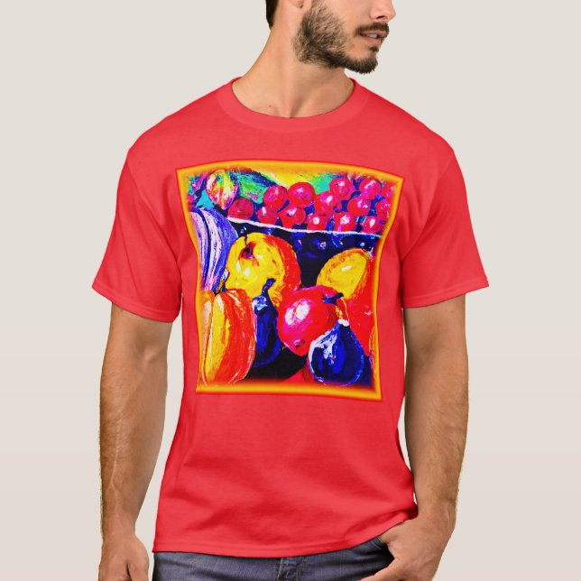 T-shirt Une Superbe Peinture À L'Huile De Fruité. Commande (Devant)