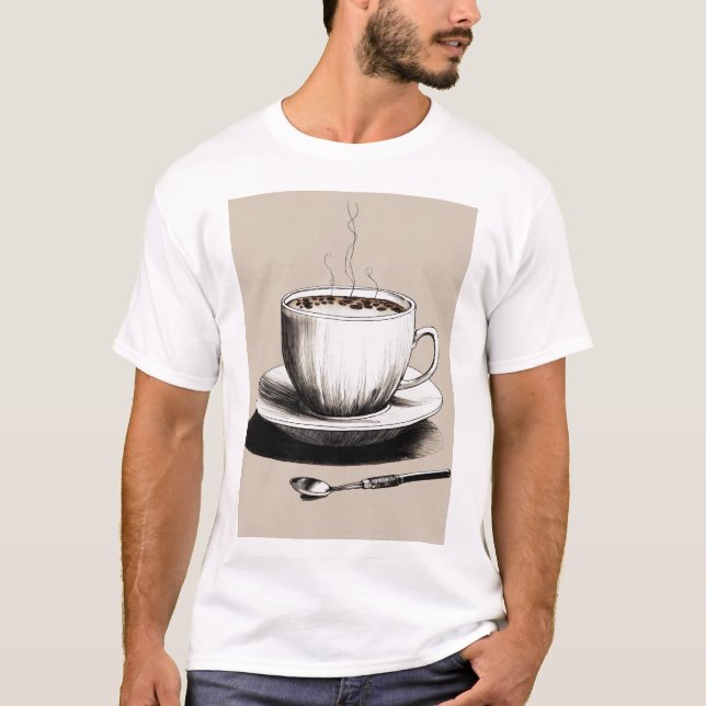 T-shirt Une tasse de café (Devant)