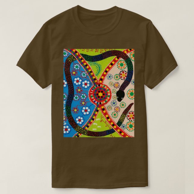 T-shirt Une tribu protégée par le serpent arc-en-ciel (Design devant)