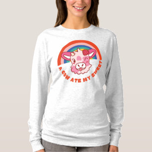 T-shirt Une vache a mangé mon doux slogan