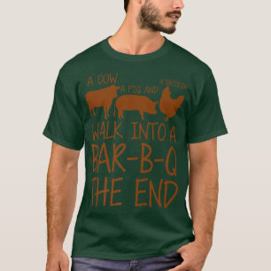 T-shirt Une Vache, Un Cochon Et Un Poulet Marchent Dans Un