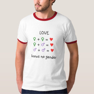T-shirt ungendered, l'AMOUR ne sait aucun genre, pédé de