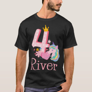 T-shirt Unicorn 4ème Anniversaire fête Joyeux anniversaire