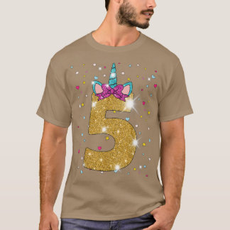 T-shirt Unicorn 5e anniversaire fille cinq ans 5 ans