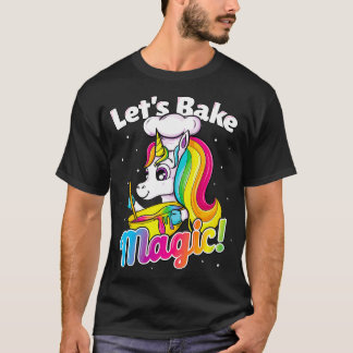 T-shirt Unicorn Baking Rainbow Cupcake Cake Girl Cadeau Co