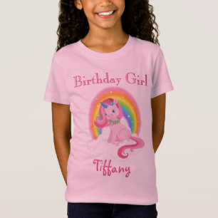 T-Shirt Unicorn Birthday Girl Rainbow