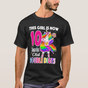T-shirt Unicorn Dabbing Double Chiffre 10 Anniversaire