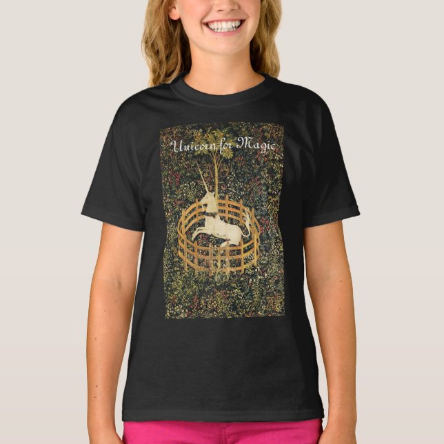 T-SHIRT UNICORN DE MAGIE, FLEURS D'IMAGINAIRES, MOTIFS FLE (Devant)