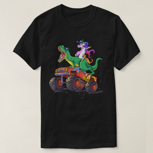 T-shirt Unicorn Dinosaur Camion Drôle Main Douloureuse Gr  (Design devant)
