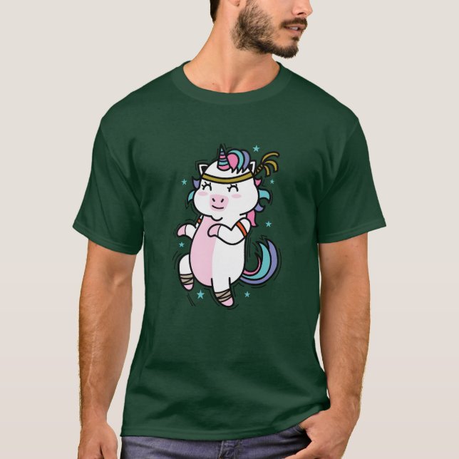 T-shirt Unicorn doing Endurance Sports Fitnessraining frie (Devant)