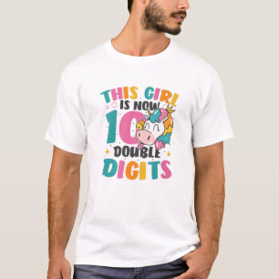 T-shirt Unicorn Double Chiffres 10E Anniversaire Fille 10E
