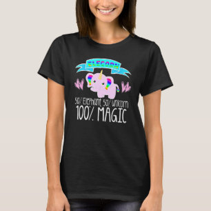 T-shirt Unicorn Elephant ELECORN Filles Femmes Aimer Fairy