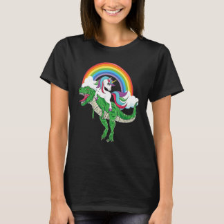 T-shirt Unicorn équitation rex Dinosaur garçons Filles Hom