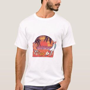 T-shirt Unicorn Flamant rose Beach