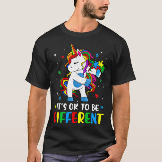 T-shirt Unicorn Its Ok To Be Different Autism Awareness Fo