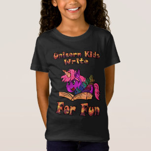T-Shirt Unicorn Les Enfants Écrivent Pour S'Amuser