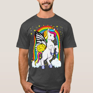 T-shirt Unicorn Papillon magique Arc-en-ciel Imaginaire an