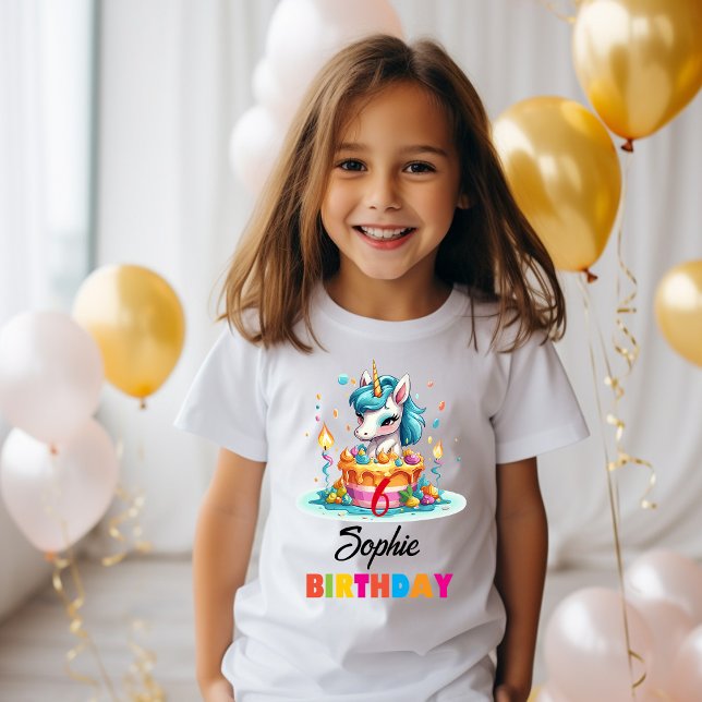 T-shirt Unicorn Personnalisée Fête d'Anniversaire (Créateur téléchargé)
