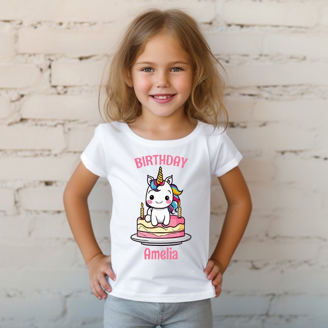 T-shirt Unicorn Personnalisée Fête d'Anniversaire (Créateur téléchargé)