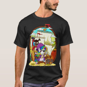 T-shirt Unicorn Pirate Party Magique Ship mignon fille