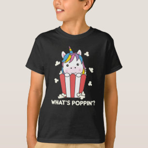 T-shirt Unicorn Popcorn Whats Poppin Funny