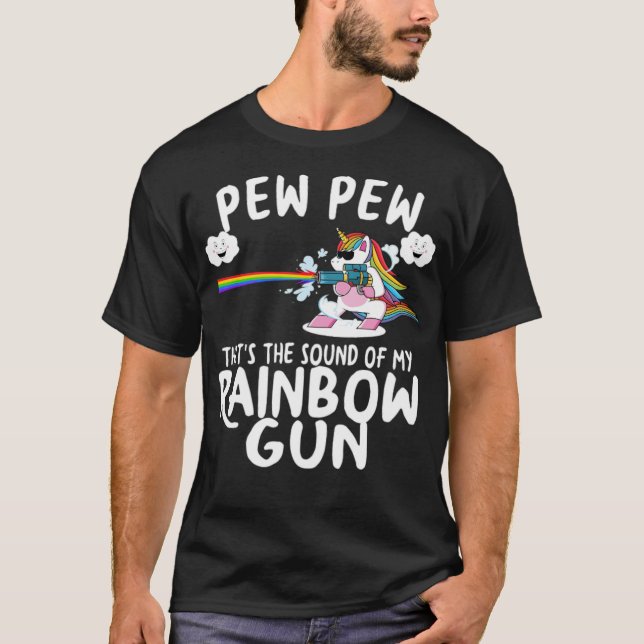 T-shirt Unicorn Rainbow Gun fée de danse (Devant)